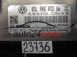 KOMPUTER STEROWNIK SILNIKA VOLKSWAGEN TIGUAN 2.0 TDI BOSCH 0 281 016 158, 0281016158, 03L 906 022 SA, 03L906022SA, 03L906022RP, EDC17CP14