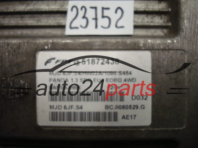 KOMPUTER STEROWNIK SILNIKA FIAT PANDA 1.3 JTD MAGNETI MARELLI MJD 6JF.S4, MJD6JFS4, FPT 51872438, BC.0080529.G, BC0080529G