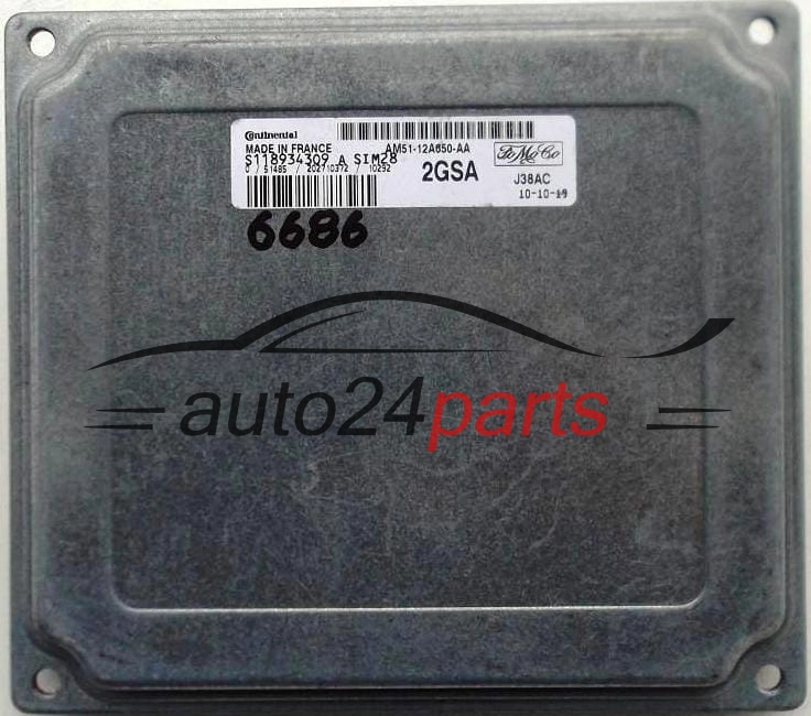 KOMPUTER STEROWNIK SILNIKA FORD FOCUS C-MAX 1.6 AM51-12A650-AA, AM5112A650AA, 12A650AA, S118934309, 2GSA, J38AC, SIM28