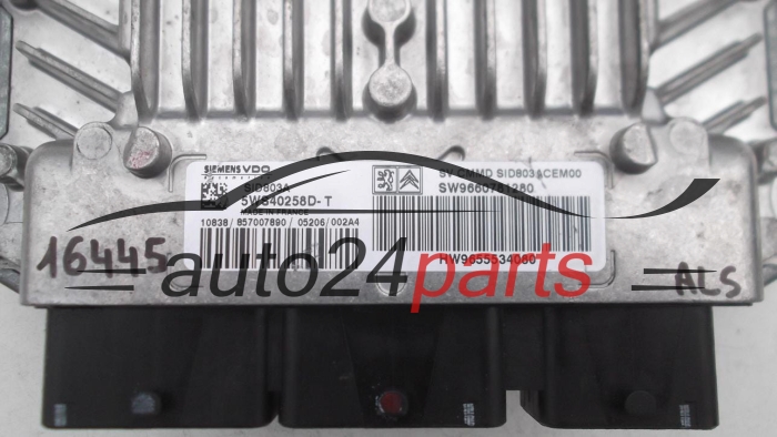 Μονάδα Ελέγχου Κινητήρα CITROEN PEUGEOT 2.0 HDI SIEMENS 5WS40258D-T, 5WS40258DT, SW9660781280, HW9655534080 