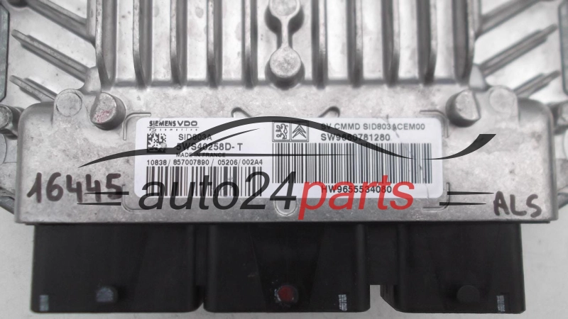 Μονάδα Ελέγχου Κινητήρα CITROEN PEUGEOT 2.0 HDI SIEMENS 5WS40258D-T, 5WS40258DT, SW9660781280, HW9655534080 