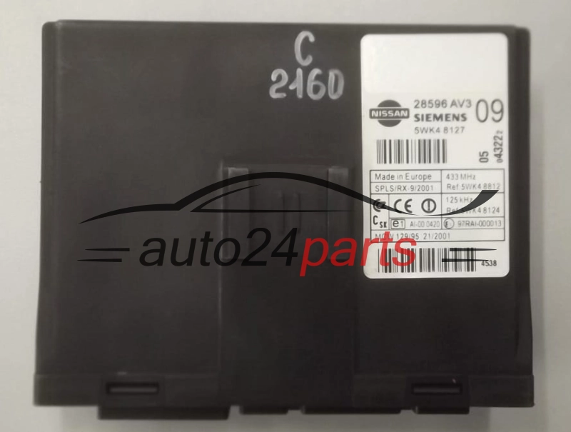 CENTRALKA MODUL STEROWNIK KOMFORTU NISSAN PRIMERA SIEMENS 5WK4 8127, 5WK48127, 28596 AV3, 28596AV3