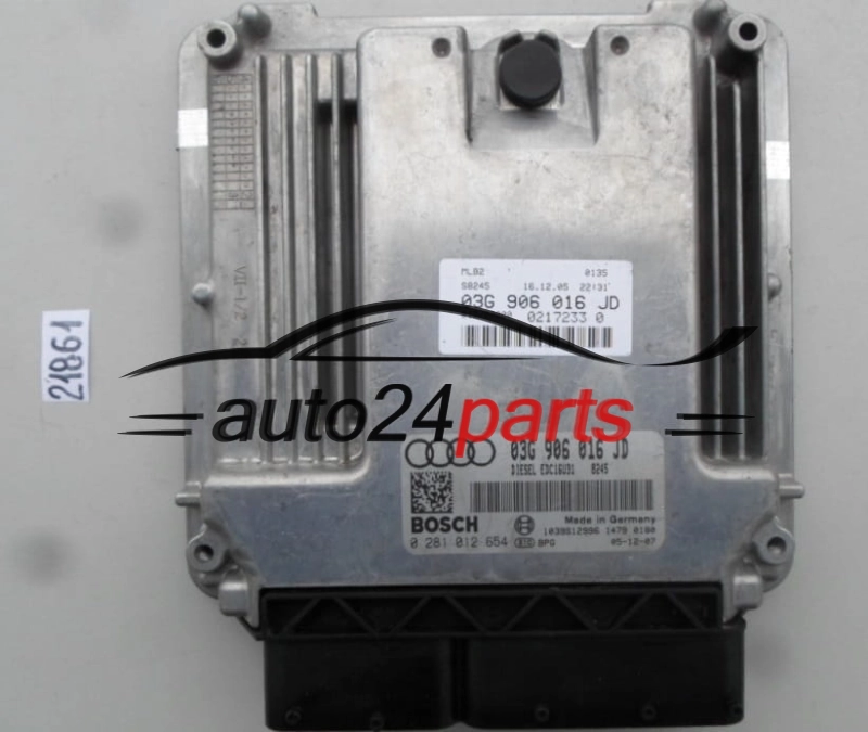 AUDI A4 2.0 TDI BRE 03G906016JD, 03G 906 016 JD, BOSCH 0 281 012 654, 0281012654, DIESEL EDC16U31