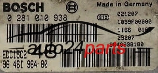 CITROEN C5 2.2 HDI BOSCH 0281010938,  9646196480, 96 461 964 80, 9640938180 EDC15C2 48