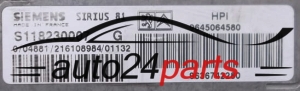 CITROEN C5 SIEMENS S118230007G, 9645064580, 9636742280