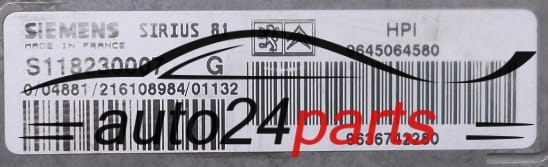 CITROEN C5 SIEMENS S118230007G, 9645064580, 9636742280