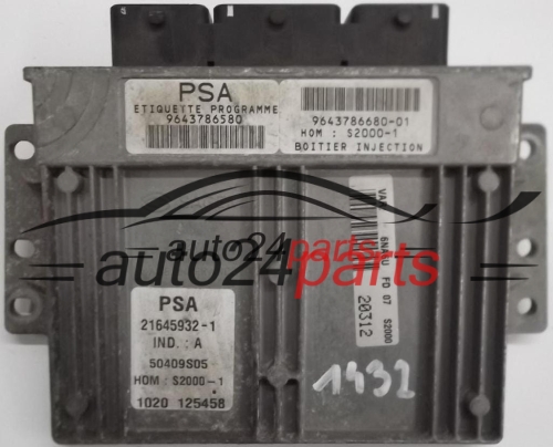 CITROEN XSARA PICASSO 1.8 16V 9643786580, 9643786680-1, HOMS2000-1, 21645932-1, 50409S05, 1020 125458