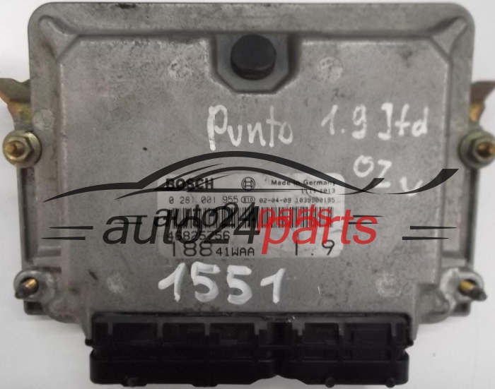 FIAT PUNTO 1.9 JTD BOSCH 0281001955, 0 281 001 955, 46825756, 1039S00195, 18841WAA