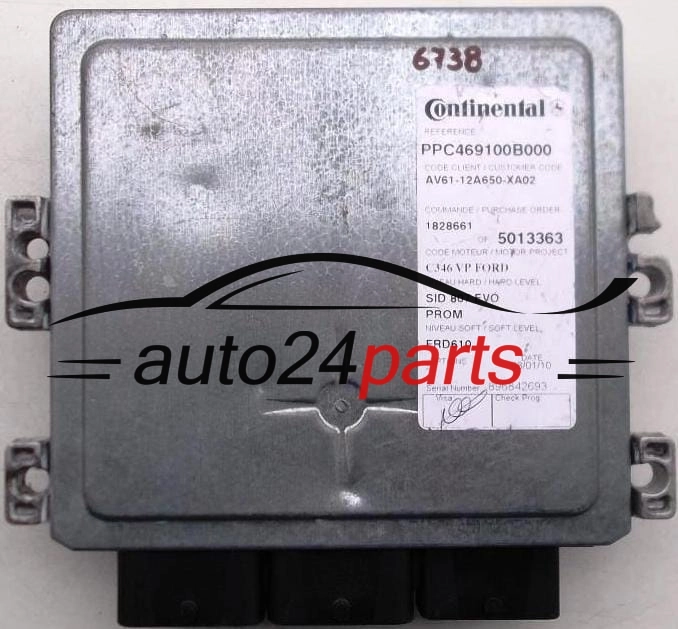 FORD AV61-12A650-XA02, AV6112A650XA02, 12A650XA02, 5013363, PPC469100B000, 1828661, SID 807 EVO, PROM, FRD610, C346 VP