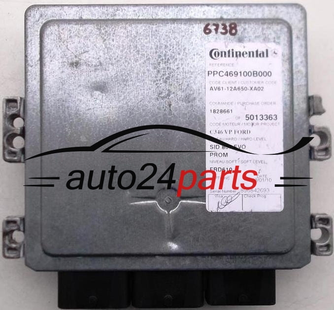 FORD AV61-12A650-XA02, AV6112A650XA02, 12A650XA02, 5013363, PPC469100B000, 1828661, SID 807 EVO, PROM, FRD610, C346 VP