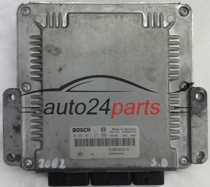 KOMPUTER STEROWNIK SILNIKA RENAULT LAGUNA 2.2 DCI BOSCH 0281011571, 8200309318, 8200346254