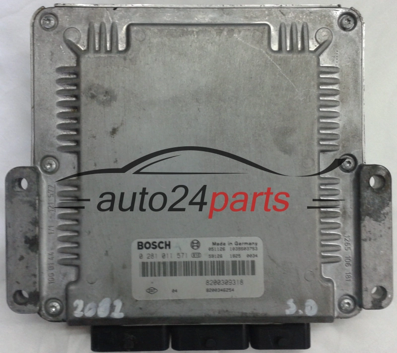 KOMPUTER STEROWNIK SILNIKA RENAULT LAGUNA 2.2 DCI BOSCH 0281011571, 8200309318, 8200346254