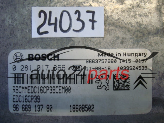 CITROEN BOSCH 0 281 017 866, 0281017866, 9666913780