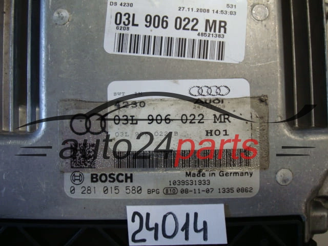 AUDI BOSCH 0 281 015 580, 0281015580, 03L 906 022 MR, 03L906022MR, EDC17CP14