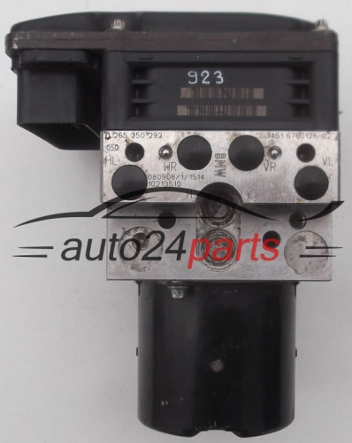 BOMBA HIDRAULICA Y CENTRALITA ABS BMW BOSCH 0 265 250 292, 0265250292, 3451 6780126-02, 3451678012602, 3451 6785266-01, 3451678526601, 3452 6785270-01, 3452678527001, 0 265 960 341, 0265960341