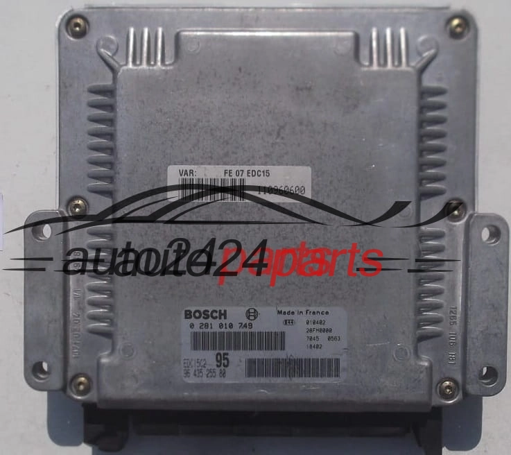 KOMPUTER STEROWNIK SILNIKA CITROEN C5 2.0 HDI BOSCH 0 281 010 749, 0281010749, 96 435 255 80, 9643525580, EDC15C2 95 - PLUG&PLAY