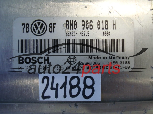 AUDI TT BOSCH 0 261 206 795, 0261206795, 8N0 906 018 H, 8N0906018H, ME7.5