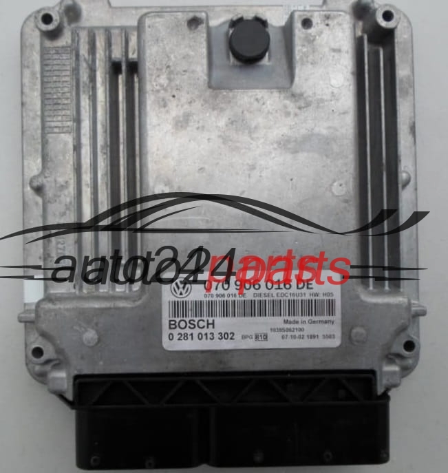 VW VOLKSWAGEN TOUAREG 2.5 TDI BOSCH 0 281 013 302, 0281013302, 070 906 016 DE, 070906016DE, 1039S26410, DIESEL EDC16