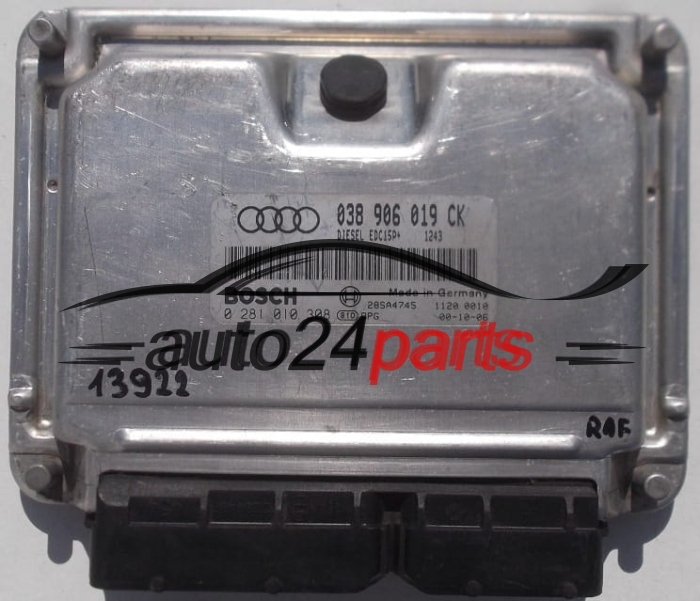 AUDI A3 1.9 TDI BOSCH 0 281 010 308, 0281010308, 038 906 019 CK, 038906019CK, 28SA5000, DIESEL EDC15P 1343 - PLUG&PLAY