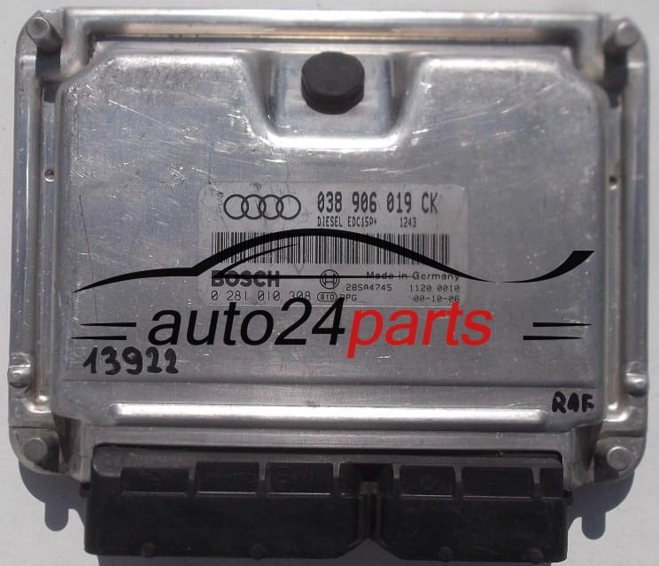 AUDI A3 1.9 TDI BOSCH 0 281 010 308, 0281010308, 038 906 019 CK, 038906019CK, 28SA5000, DIESEL EDC15P 1343