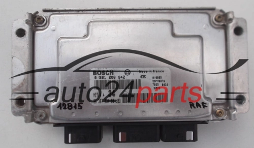 KOMPUTER STEROWNIK SILNIKA PEUGEOT 206 1.6 BOSCH 0 261 206 942, 0261206942, 96 387 834 80 id10, 9638783480 id10, ME7.4.4 34