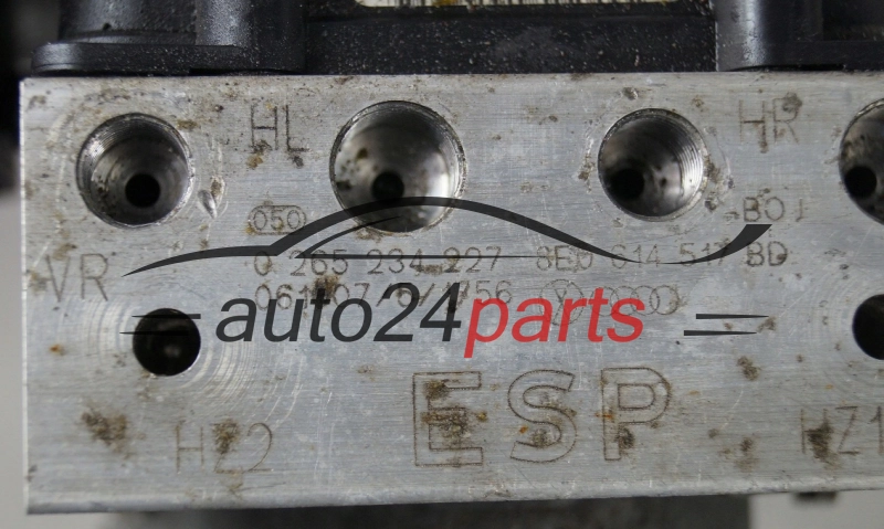 Bomba ABS y centralita AUDI BOSCH 0265234227, 8E0614517BD, 0265950414, 8E0910517G