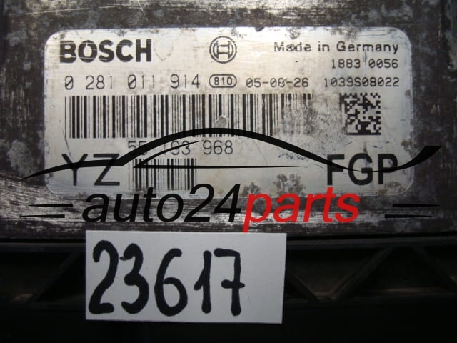 OPEL VECTRA SIGNUM 1.9 CDTI Z19DT Z19DTL Z19DTH 55193968 YZ, BOSCH 0281011914 , 0 281 011 914, 55193968