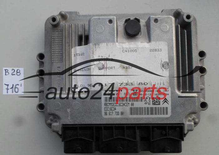 CITROEN PEUGEOT 1.6 HDI BOSCH 0 281 011 863, 0281011863, 96 617 733 80, 9661773380, 9653958980, EDC16C34 