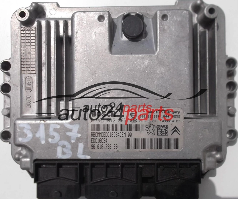 PEUGEOT 307 1.6 HDI BOSCH 0281012986, 0 281 012 986, 9661879880, 96 618 798 80, 9661961380, 1039S14127, EDC16C34