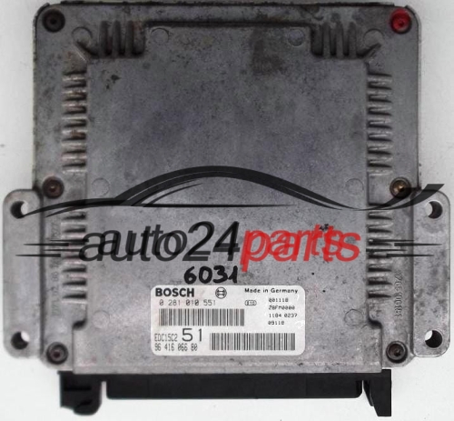 PEUGEOT 306 2.0 HDI BOSCH 0281010551, 0 281 010 551, 9641606680, 96 416 066 80, EDC15C2 51