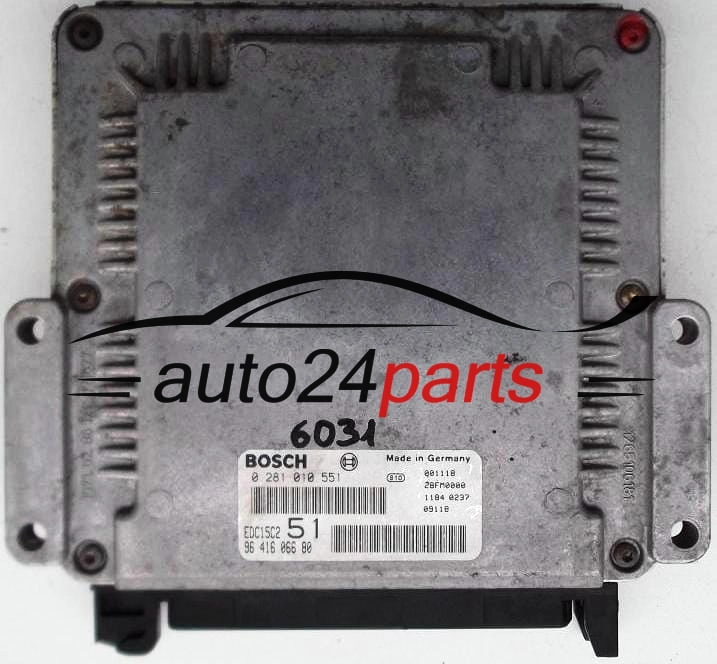 PEUGEOT 306 2.0 HDI BOSCH 0281010551, 0 281 010 551, 9641606680, 96 416 066 80, EDC15C2 51