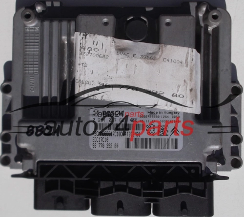 PEUGEOT 206, 207 1.6 HDI, BOSCH 0 281 017 601, 0281017601, 96 770 392 80, 9677039280, EDC17C10