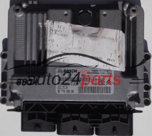 CENTRALINA DO MOTORE PEUGEOT 206, 207 1.6 HDI, BOSCH 0 281 017 601, 0281017601, 96 770 392 80, 9677039280, EDC17C10
