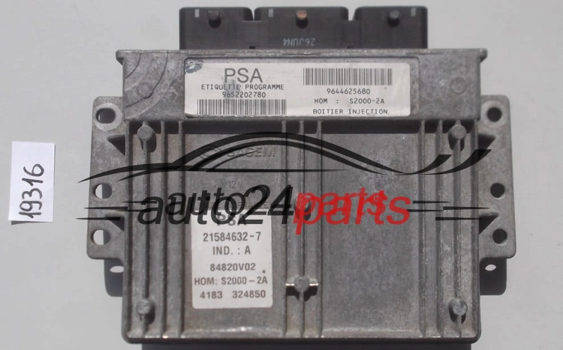 PEUGEOT 206 1.4 SAGEM S2000-2A 21584632-7 9652202780 9644625680