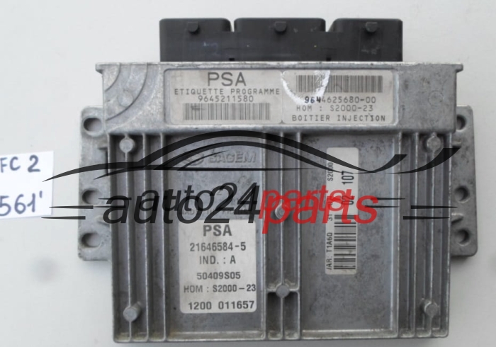 PEUGEOT 206 1.4 PSA SAGEM 9645211580, 9644625680-00 HOM S2000-23 21646584-5,  50409S05