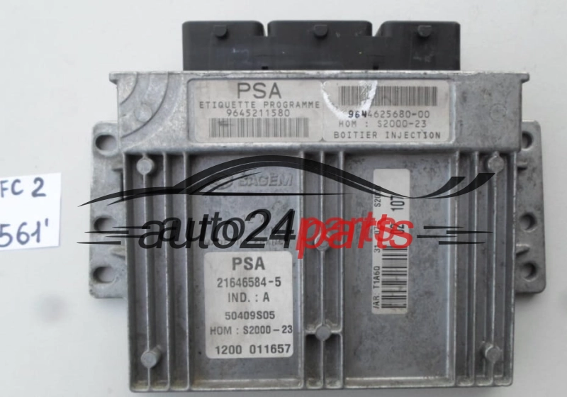 PEUGEOT 206 1.4 PSA SAGEM 9645211580, 9644625680-00 HOM S2000-23 21646584-5,  50409S05