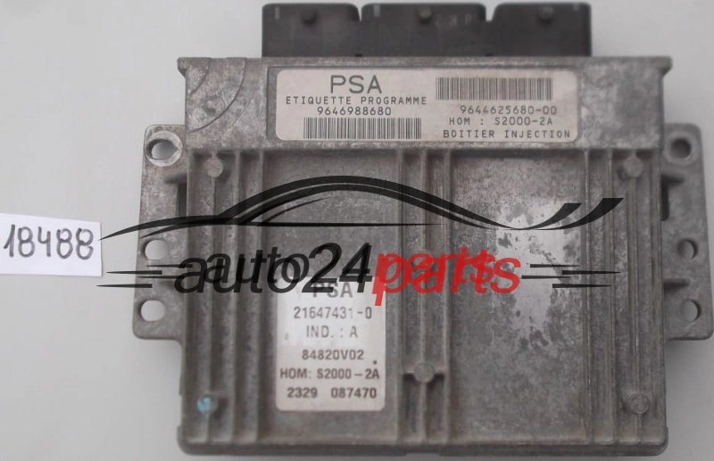 PEUGEOT 206 1.4 8V 9646988680, 9644625680-00, HOMS2000-2A, 21647431-0, 216474310, 84820V02, 2189 483757
