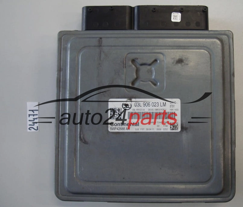 KOMPUTER STEROWNIK SILNIKA SKODA OCTAVIA 1.6 TDI 03L906023LM, 03L 906 023 LM, 03L906023LK, 03L 906 023 LK, DIESEL SIMOS PCR2.1 CAYC 8374, CONTINENTAL 5WP42688 AA, 5WP42688AA