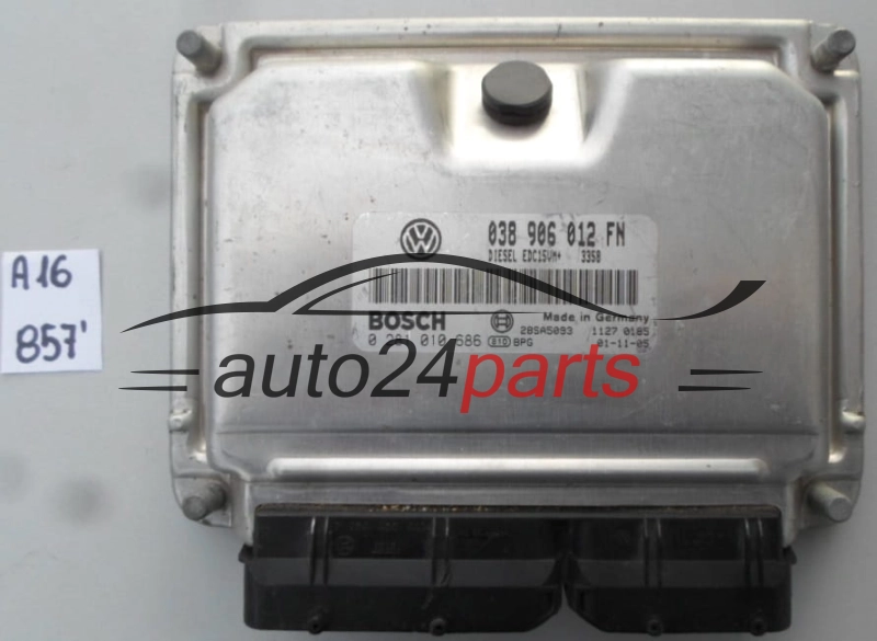 SEAT LEON TOLEDO 1.9 TDI ALH 038 906 012 FN, 038906012FN, BOSCH 0 281 010 686, 0281010686, 28SA5093 DIESEL EDC15UM+ 3358