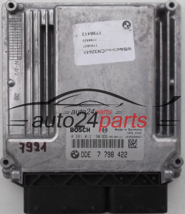 BMW SERII 5 E60E61 530 3.0 DIESEL BOSCH 0281012190, 0 281 012 190, DDE 7 798 422, DDE7798422, 1039S09097