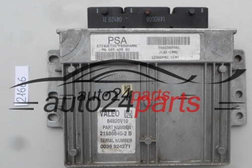 PEUGEOT 1.4 84820V10, 21586640-2 B, 96 661 498 80, 9666149880, 9660388980