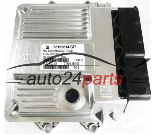 KOMPUTER STEROWNIK SILNIKA OPEL CORSA 1.3 CDTI Z13DTJ MAGNETI MARELLI  MJD6O3S4  MJD603S4  55195814CP  7160016002