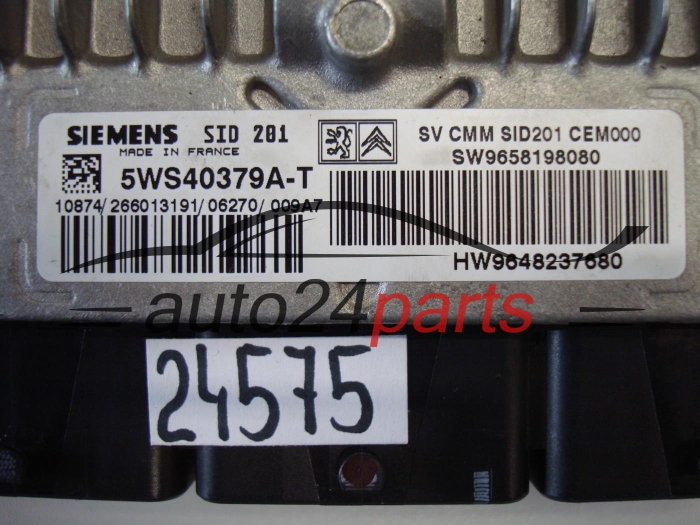 KOMPUTER STEROWNIK SILNIKA CITROEN C6, PEUGEOT 407/607 2.7 HDI, 5WS40379A-T, 5WS40379AT, SW9658198080, HW9648237680