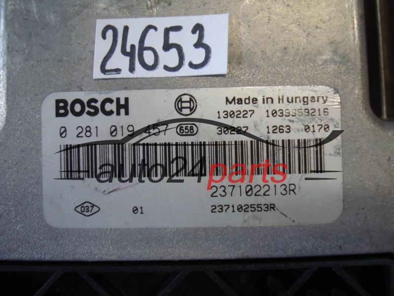 KOMPUTER STEROWNIK SILNIKA DACIA BOSCH 0 281 019 457, 0281019457, 237102213R