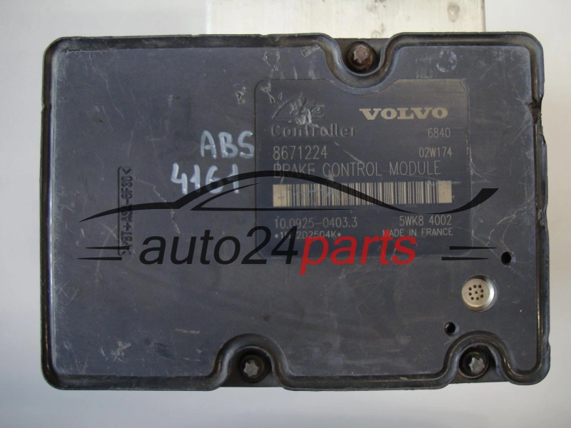 ABS POMPA I STEROWNIK VOLVO S60 V70 P08671233, ATE 10.0204-0368.4, 10020403684, 8671224, 10.0925-0403.3, 10092504033, 5WK8 4002, 5WK84002
