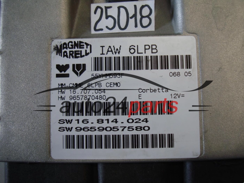 KOMPUTER STEROWNIK SILNIKA PEUGEOT Magneti Marelli IAW 6LPB, IAW6LPB, HW 16.707.054, 16707054, 9657870480, SW 16.814.024, 16814024, 9659057580