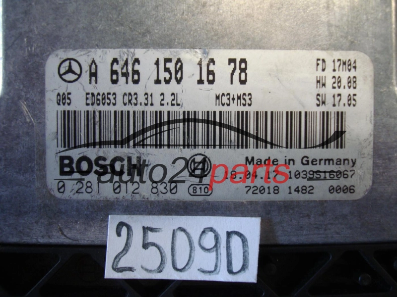 KOMPUTER STEROWNIK SILNIKA MERCEDES BENZ BOSCH 0 281 012 830, 0281012830, A6461501678, CR3.31