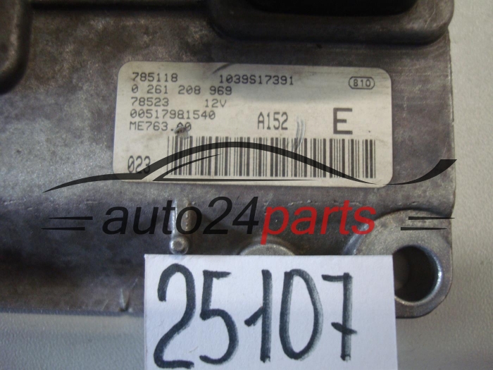 KOMPUTER STEROWNIK SILNIKA FIAT GRANDE PUNTO 1.4 BOSCH 0 261 208 969, 0261208969, 00517981540