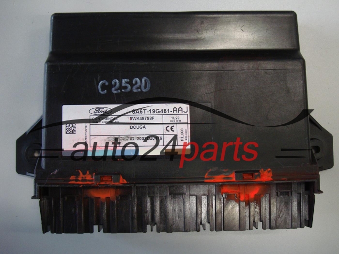 CENTRALKA MODUL STEROWNIK KOMFORTU FORD FIESTA CONTINENTAL 5WK48798F, 8A6T-19G481-AAJ, 8A6T19G481AAJ