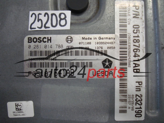 CHRYSLER BOSCH 0 281 014 788, 0281014788, P05187641AB